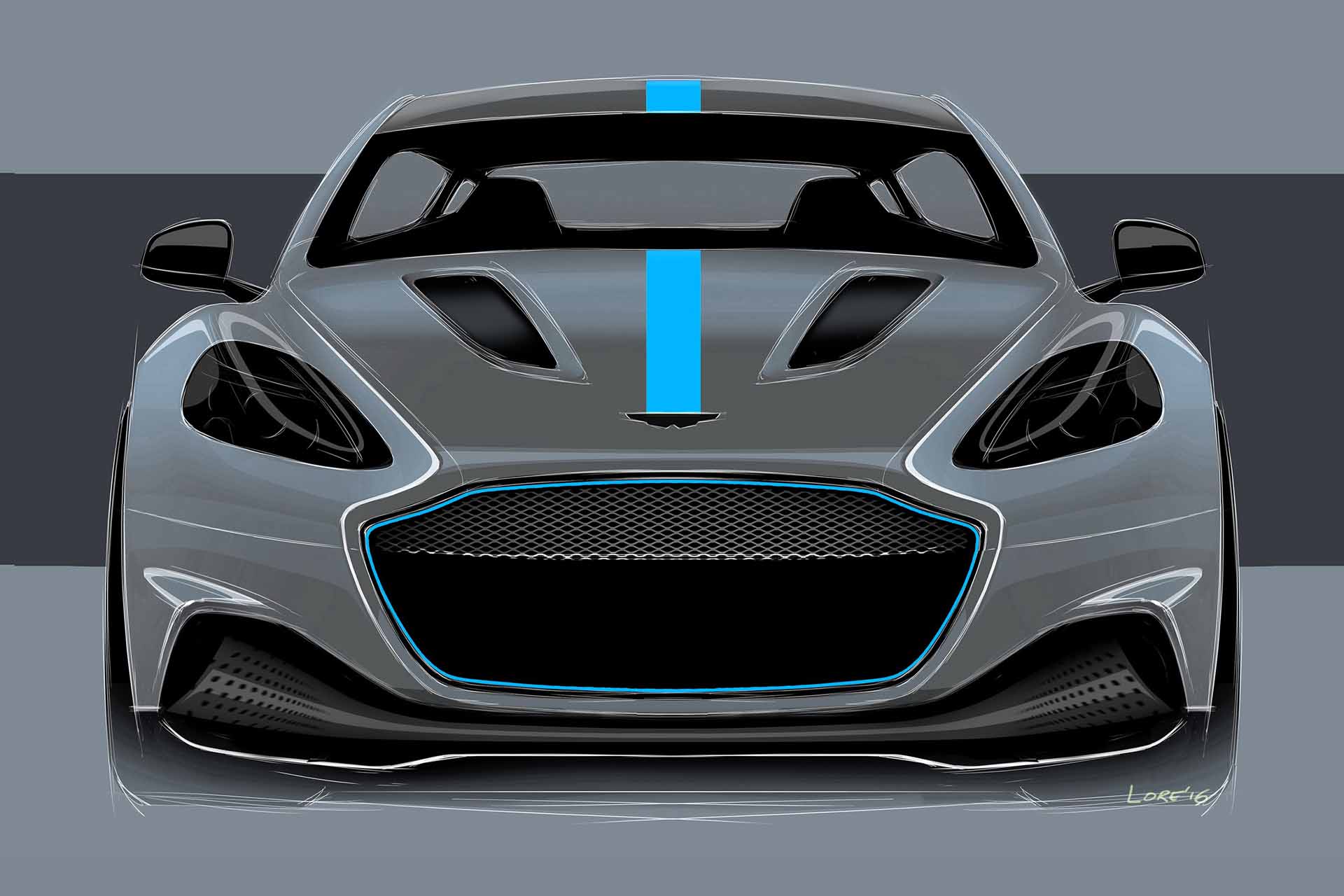 Gezeichneter Aston Martin Elektroauto