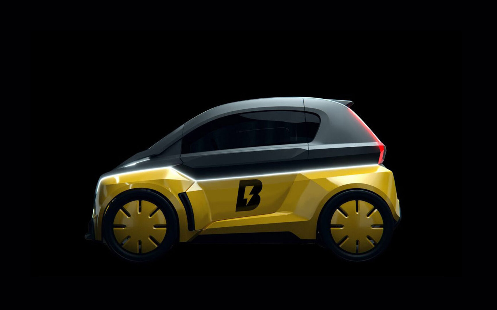 Gelber Bolt Nano Elektroauto